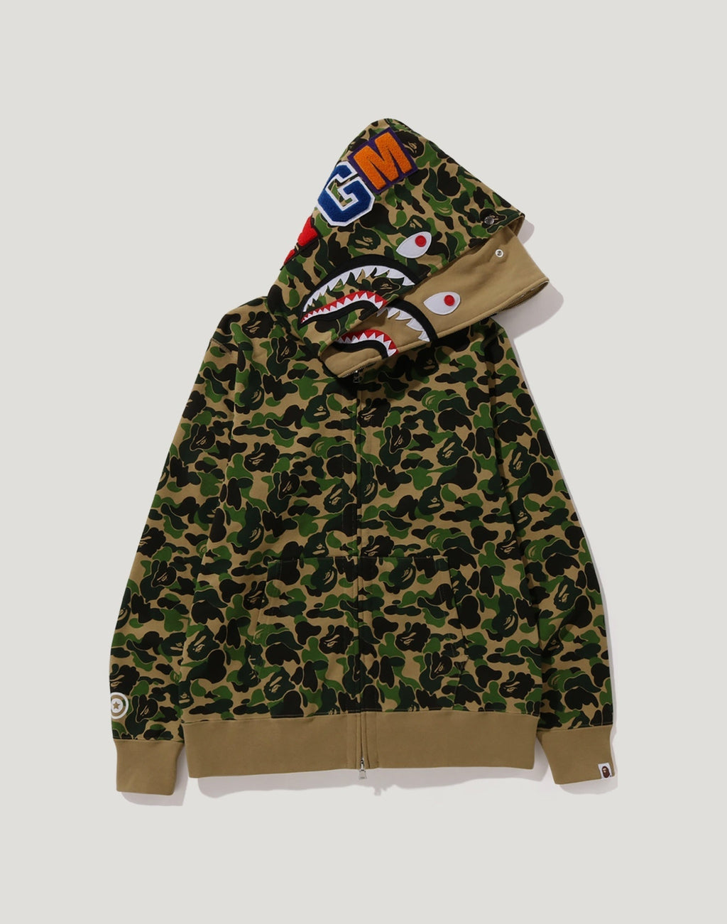 ABC CAMO DOUBLE SHARK FULL ZIP HOODIE MENS