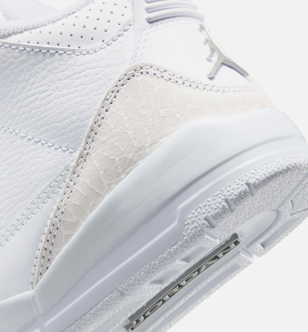 Air Jordan 3 Retro White And Silver Preschool Lifestyle Shoes - White/Metallic Silver