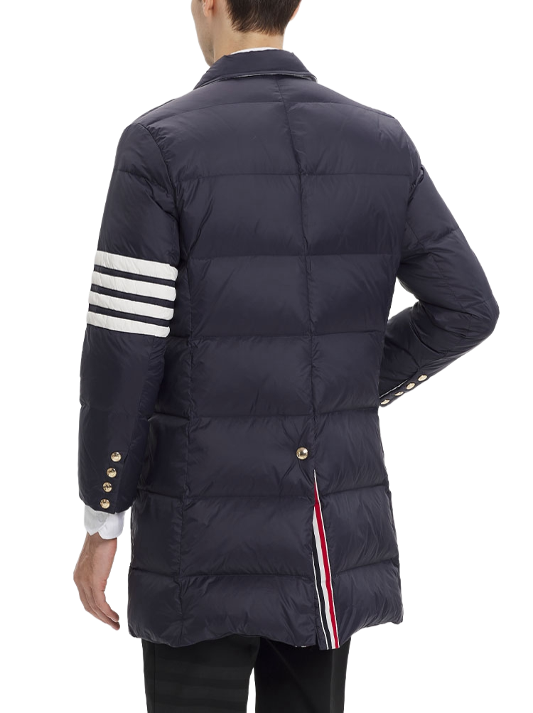 Classic 4-Strip Lapel Midi Down Jacket