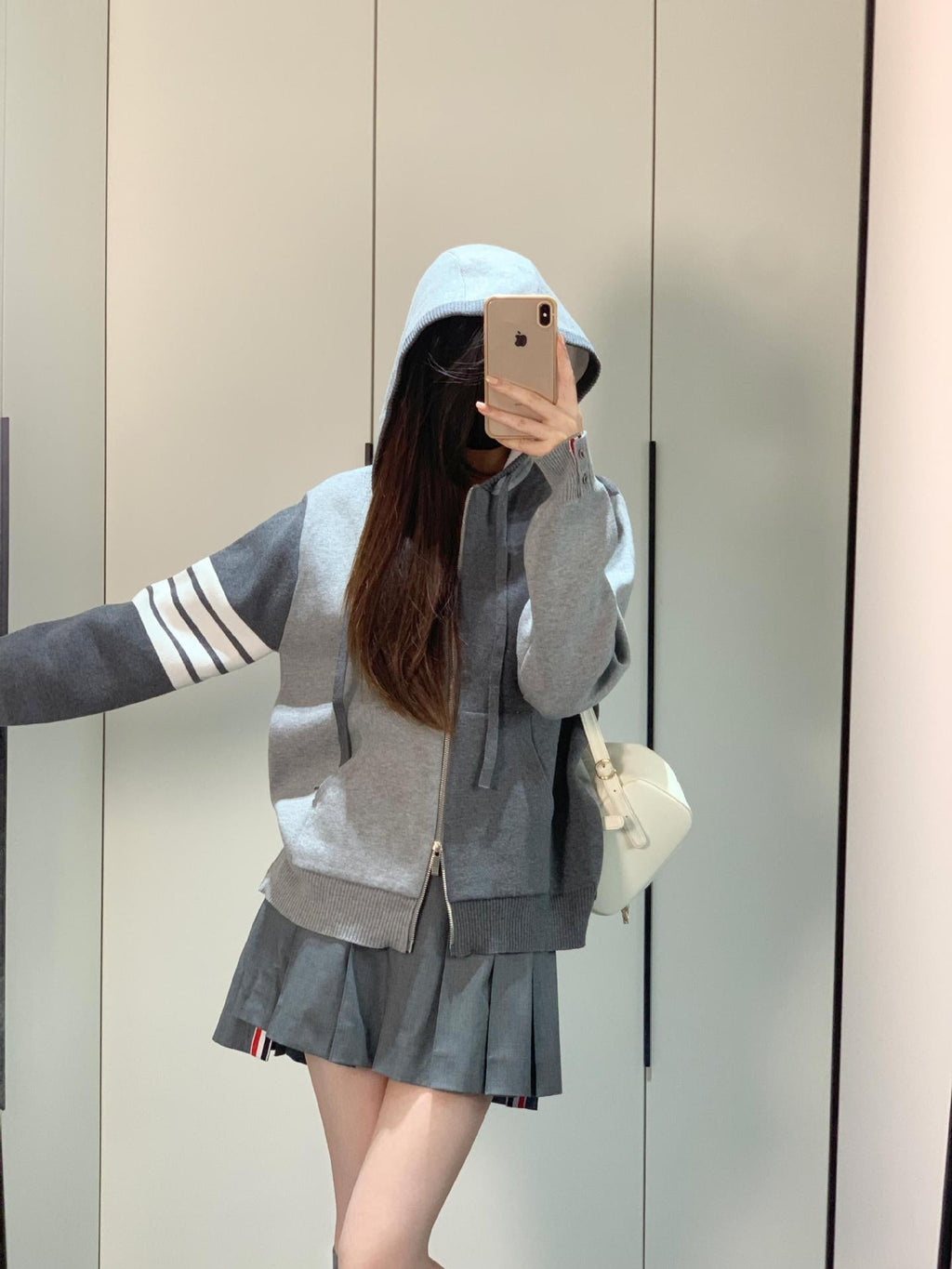 Thom Browne 2025SS Left and Right Colorblock Hoodie