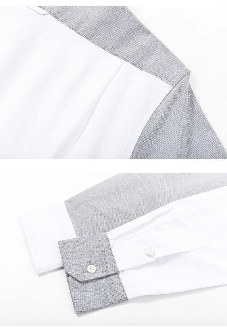 Men's Puppy Print Long-Sleeve Shirt — Back Slit, Gray & White | Thom Browne