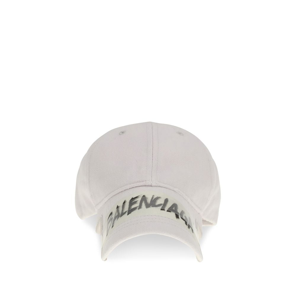 Balenciaga White Cotton Baseball Cap