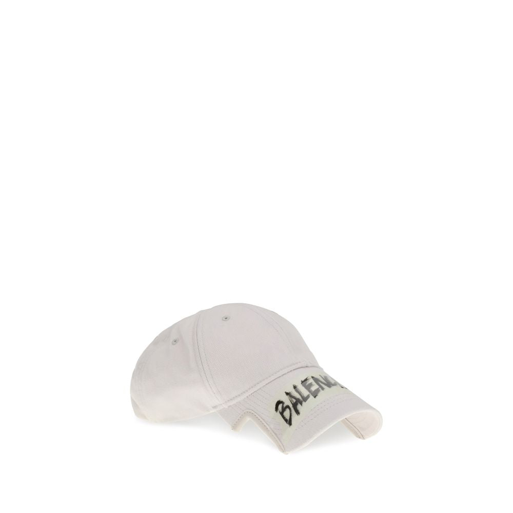 Balenciaga White Cotton Baseball Cap