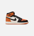Air Jordan 1 Retro High OG Shattered Backboard Grade School Lifestyle Shoe - Black/Black/Sail/Starfish