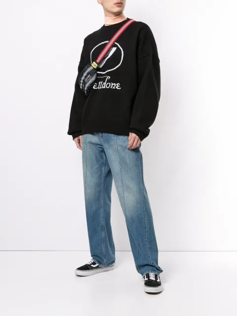 We11done logo intarsia jumper