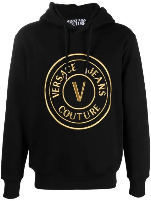 Versace Jeans Couture logo-embroidered cotton hoodie