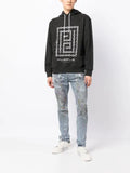 Purple Brand French chain-link print hoodie