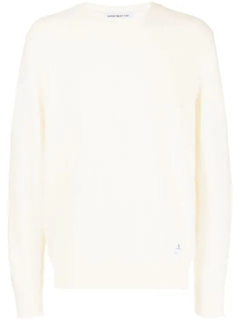 Department 5 distressed-hem crew-neck jumper