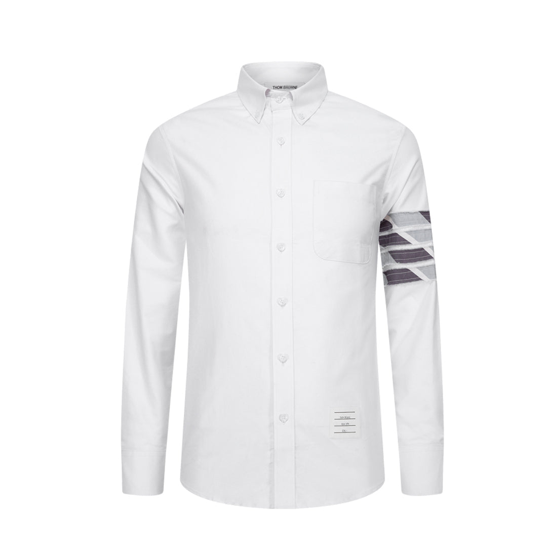 Men's Camouflage Oxford Shirt — Partial Button Front | Thom Browne