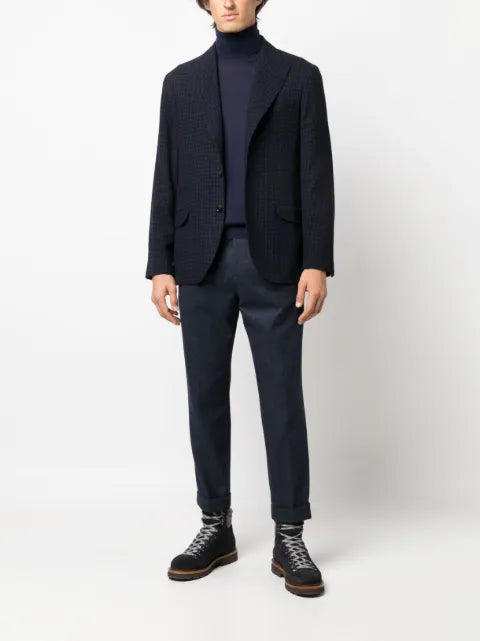 Brunello Cucinelli houndstooth-pattern wool-blend blazer