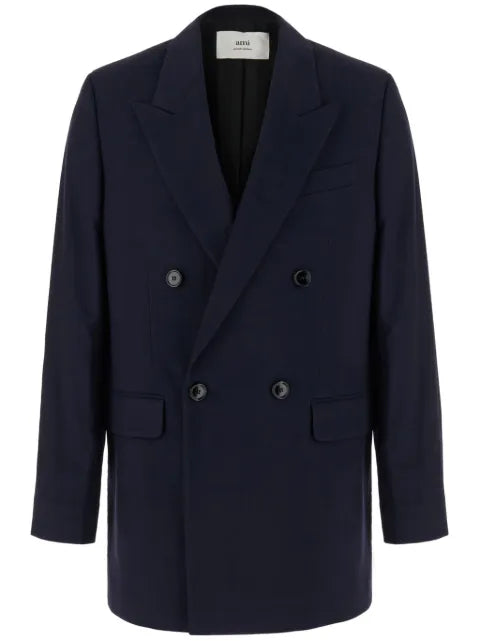 AMI Paris double-breasted virgin-wool blazer