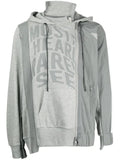 Mostly Heard Rarely Seen logo-print asymmetric hoodie