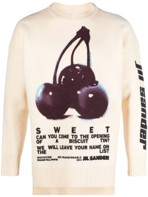 Jil Sander logo-print wool jumper