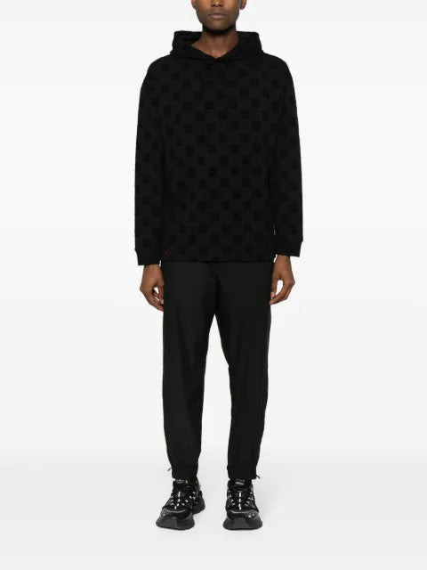 HUGO logo-jacquard long-sleeve hoodie