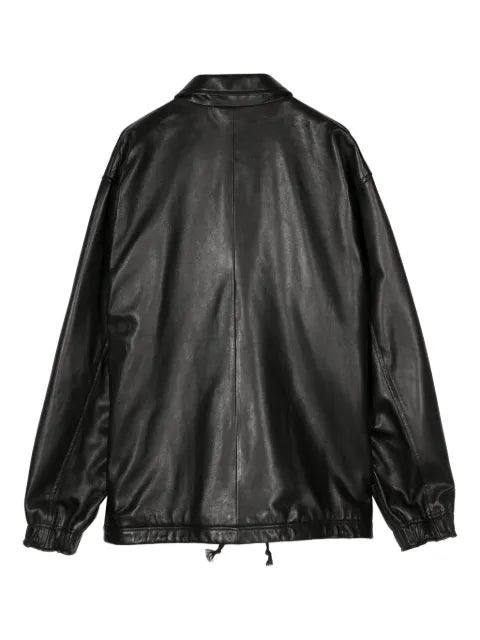 Undercover logo-appliqué leather jacket