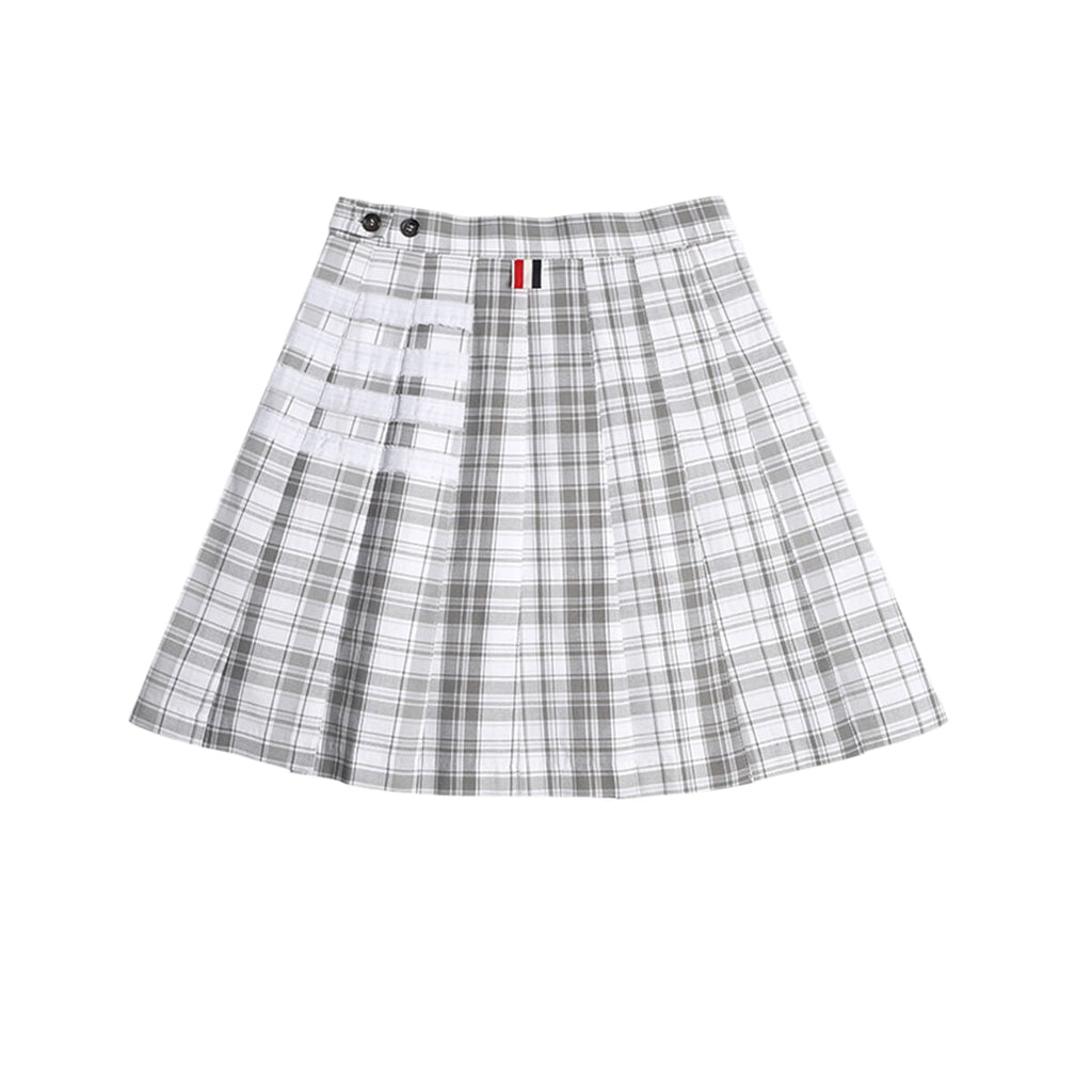 Women's Plaid 4-Bar Pleated Mini Skirt | Thom Browne