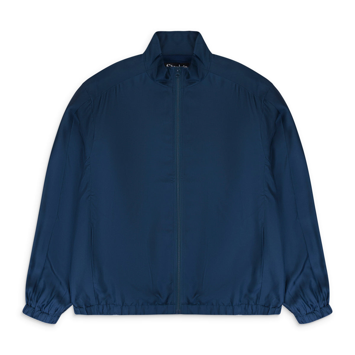 NAVY SILK TRACK JACKET