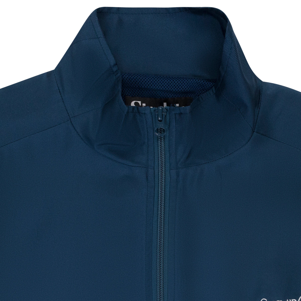 NAVY SILK TRACK JACKET
