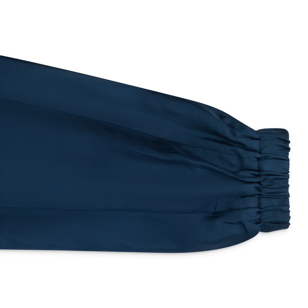 NAVY SILK TRACK JACKET