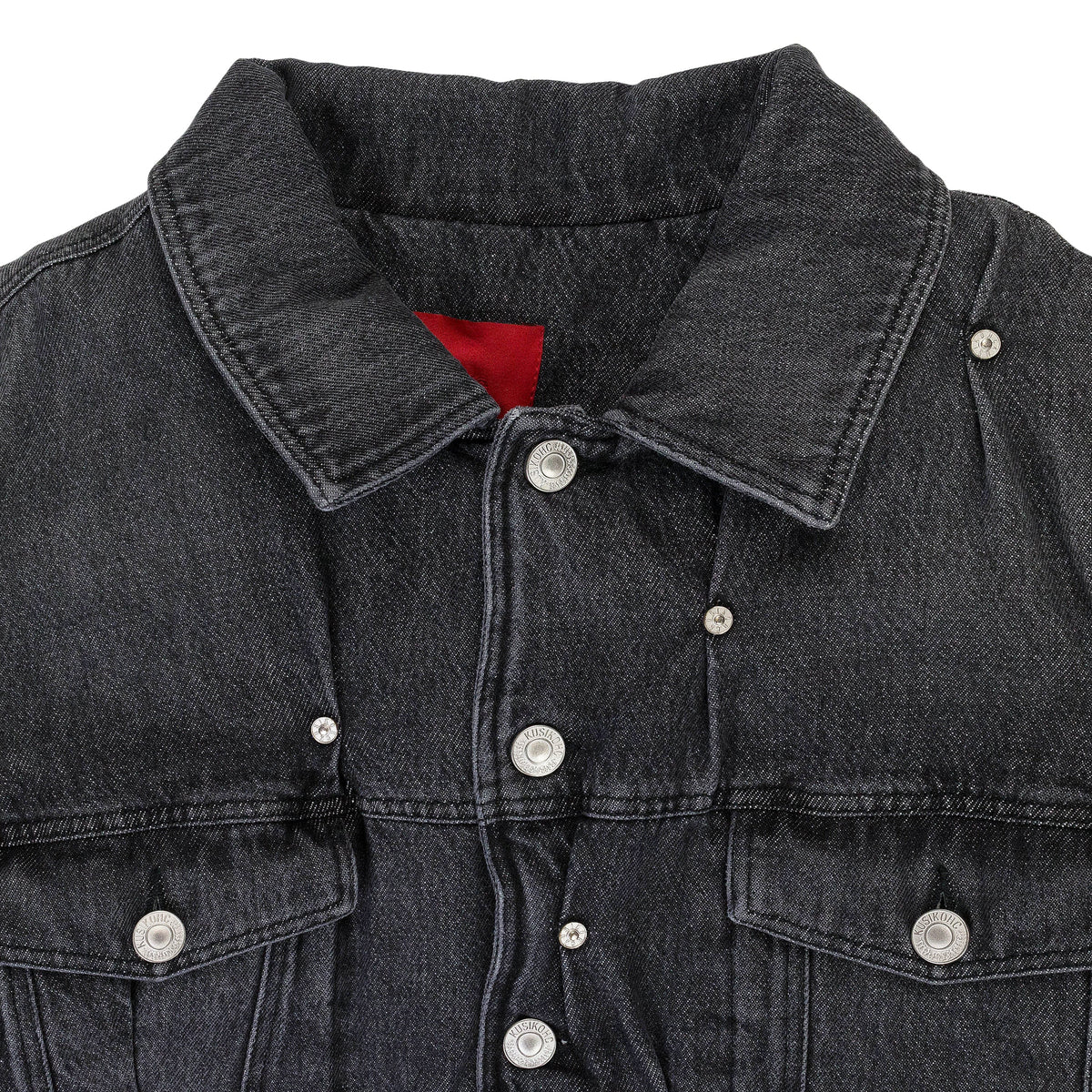 PADDED MULTI RIVET DENIM JACKET