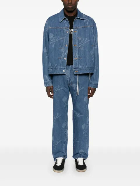 Mastermind World monogram-pattern denim jacket
