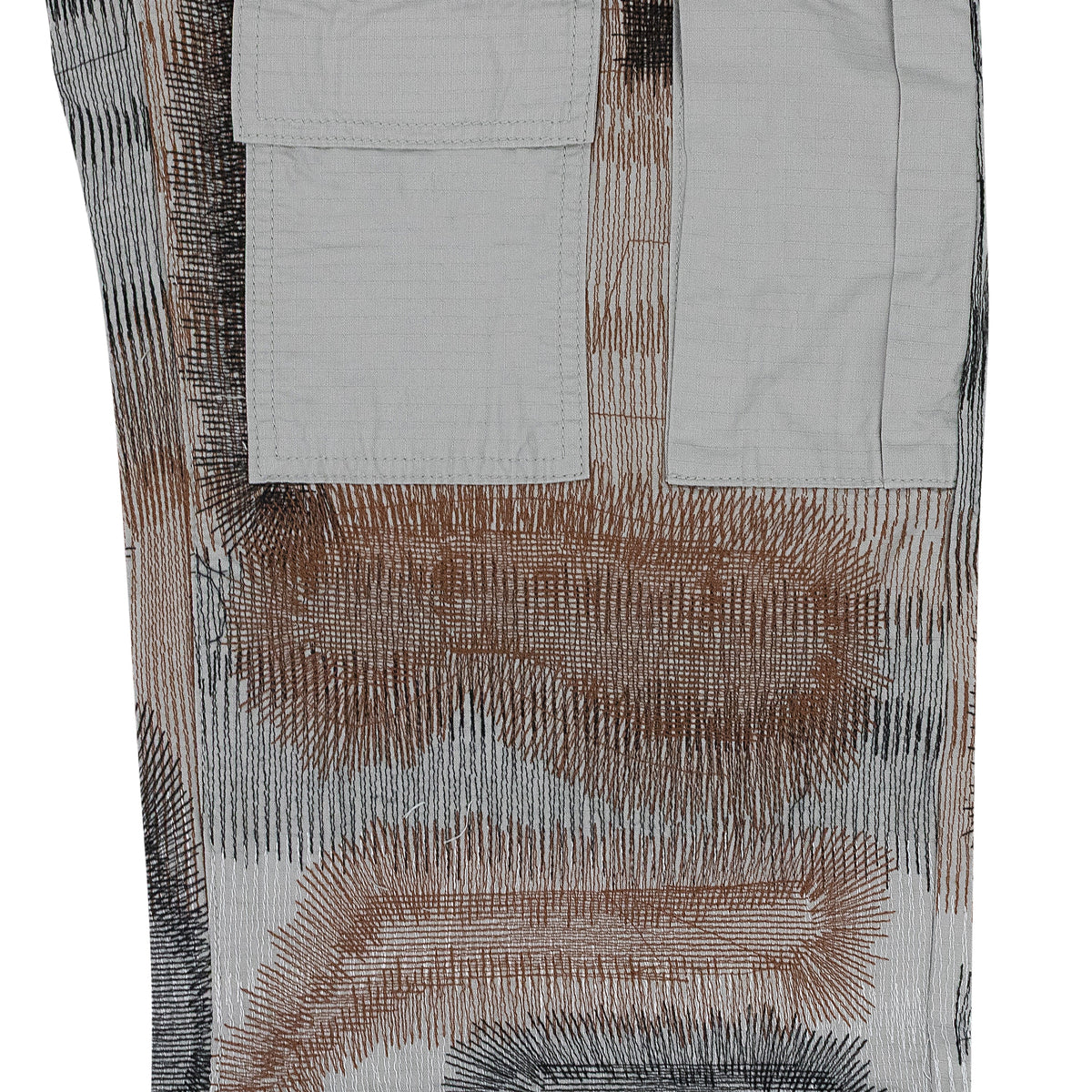 GRAY DARNING POCKET PANTS