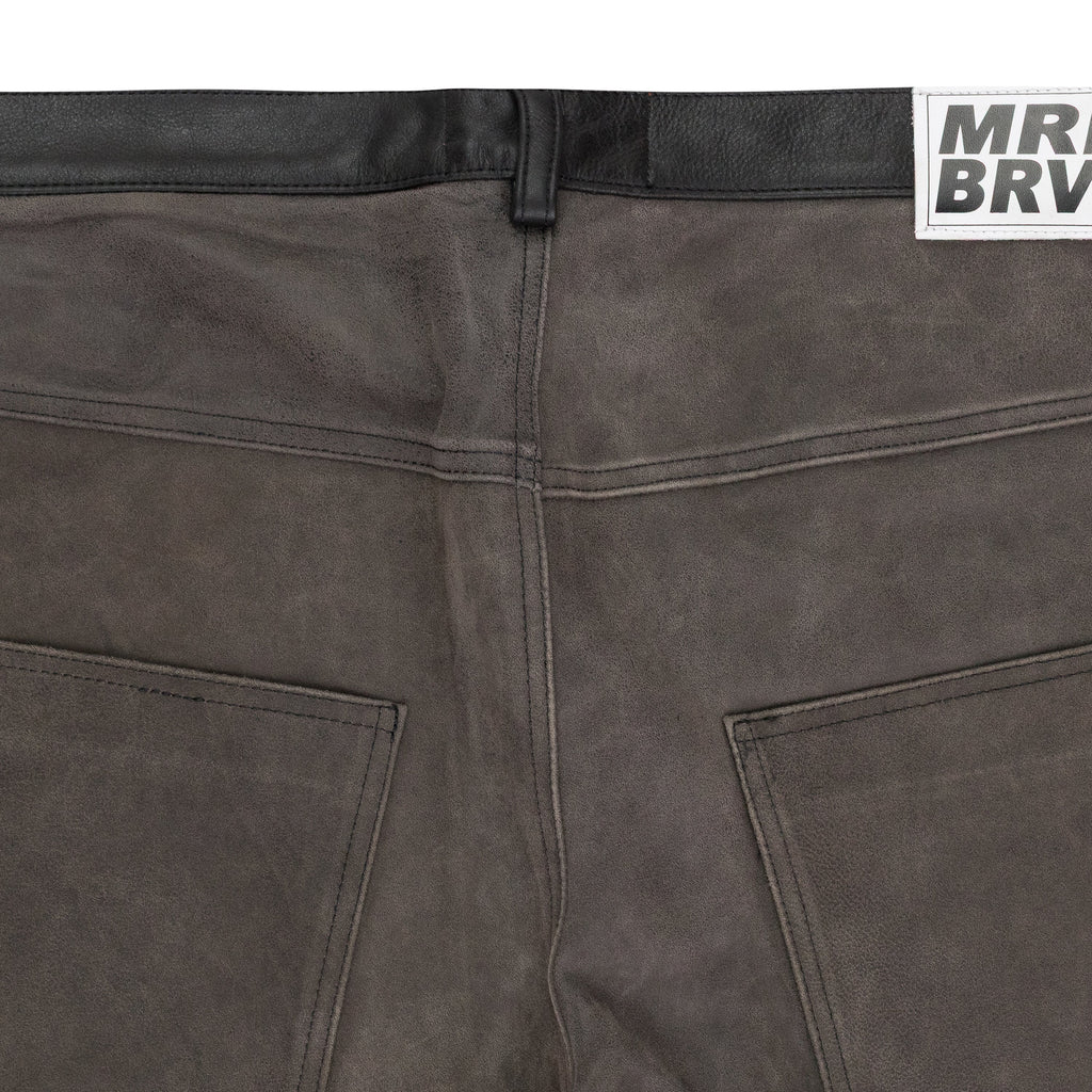 BLACK/BROWN BARK LEATHER PANTS