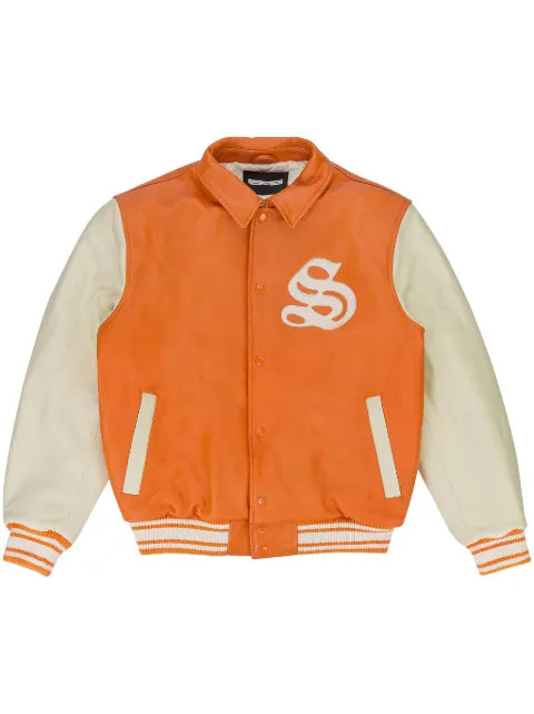 SP5DER logo-patch varsity jacket