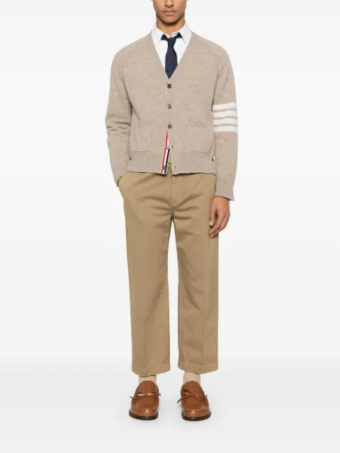 Thom Browne shetland wool 4-Bar relaxed fit V-neck cardigan