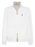 Brunello Cucinelli logo-embroidered zip-up jacket