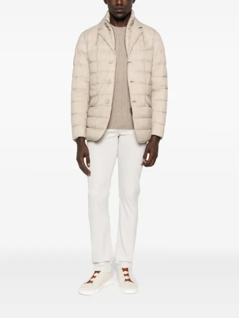 Herno quilted button-fastening jacket
