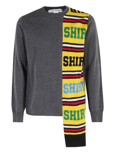 Comme Des Garçons Shirt stripe-panel sweater