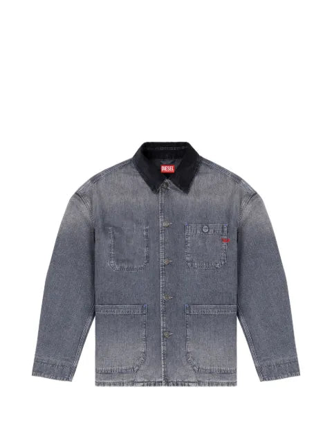 Diesel utility-style denim jacket with contrasting collar