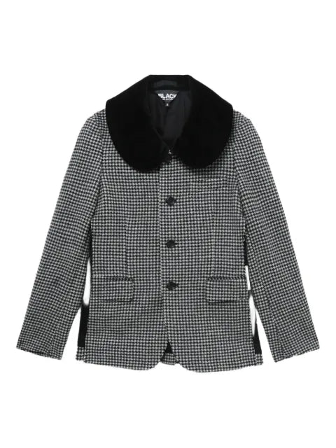 Black Comme Des Garçons houndstooth collar blazer