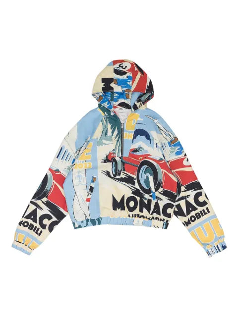RHUDE Monaco Sport quarter-zip printed hoodie