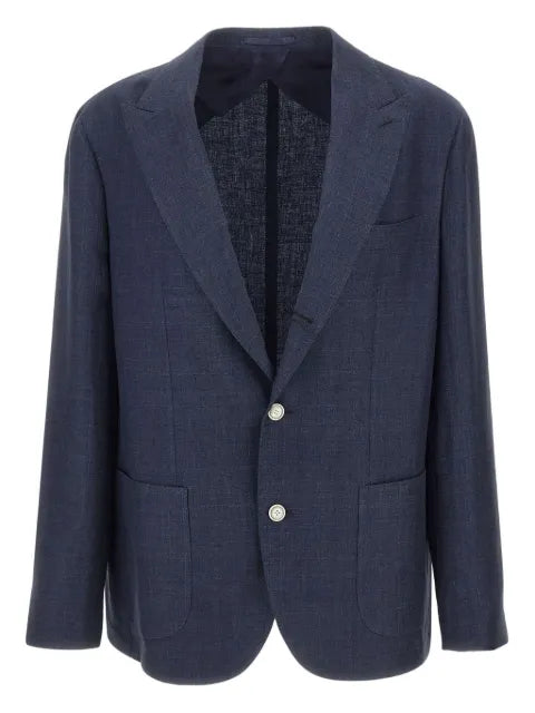 Barba peak-lapel patch-pocket blazer