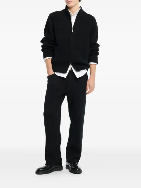 Barrie Chunky waffle-effect zip cardigan