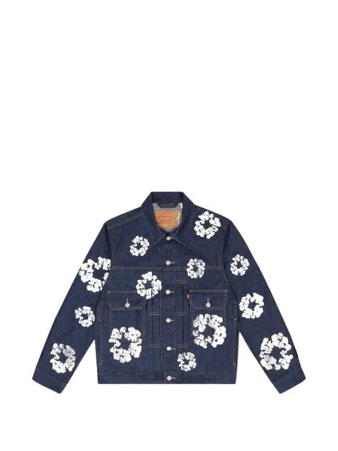 Denim Tears floral-detail denim jacket