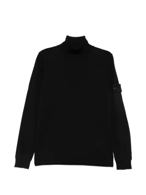 Stone Island Ghost logo-patch roll-neck sweater