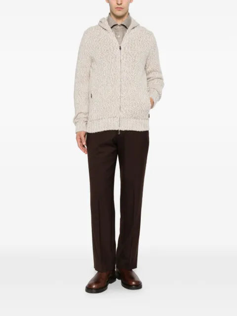 Eleventy zip-up chunky-knit hoodie