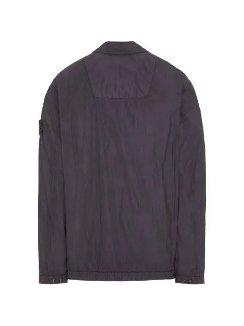 Stone Island logo-patch zip-up overshirt
