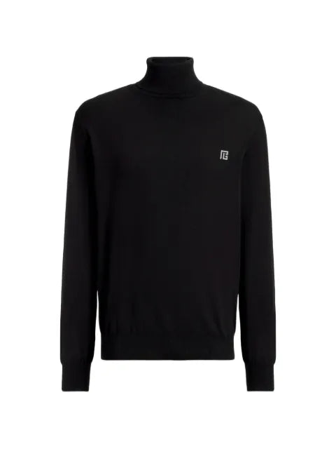 Balmain logo-embroidered roll-neck sweater