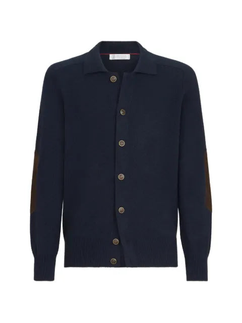 Brunello Cucinelli cashmere cardigan with shirt-style collar and buttons