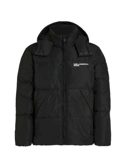 Karl Lagerfeld Jeans logo-print hooded puffer padded jacket