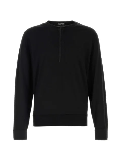 TOM FORD wool silk cashmere blend henley sweater