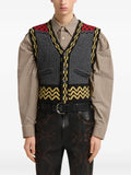 Marni jacquard-knitted geometric-trim waistcoat