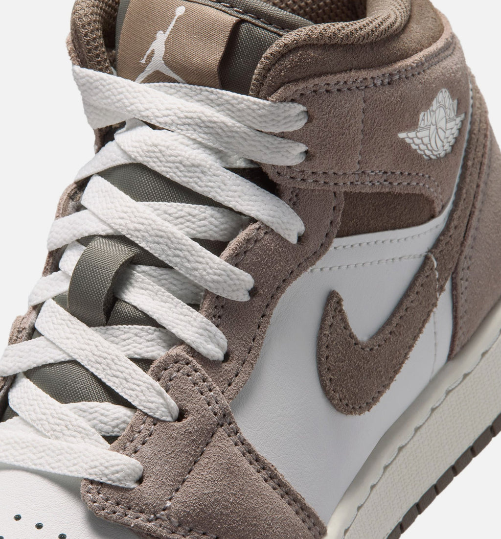 Air Jordan 1 Mid GS Sneakers | Enigma Stone/Olive Grey/Summit White