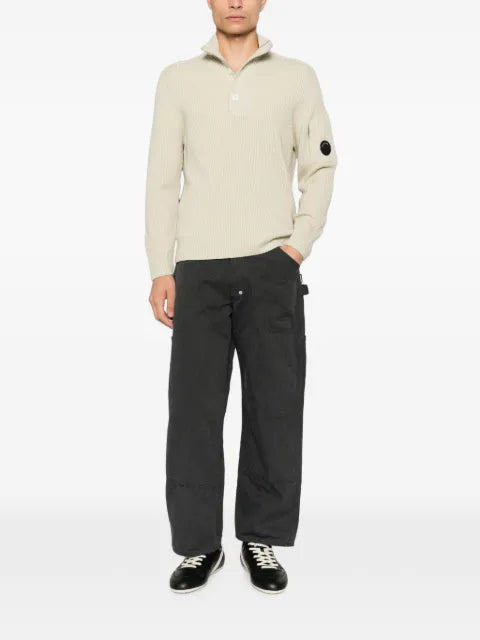 C.P. Company full rib cotton Lens half button sweater