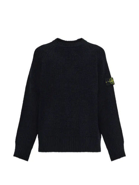 Stone Island logo-patch long-sleeve sweater