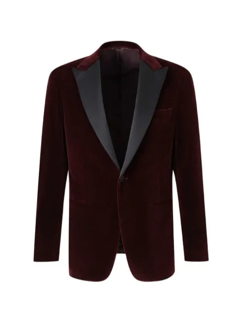 Canali velvet peak-lapel singel-breasted blazer